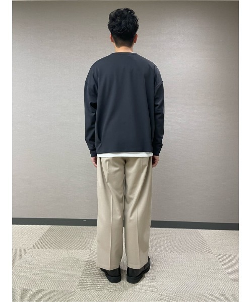 PLUS ONE(プラスワン)の「【PLUS ONE】バルーンロンTレイヤード(Tシャツ/カットソー・メンズ・ベージュ/パープル/サックスブルー/ダークグレー・M/L/XL)」の11枚目の写真