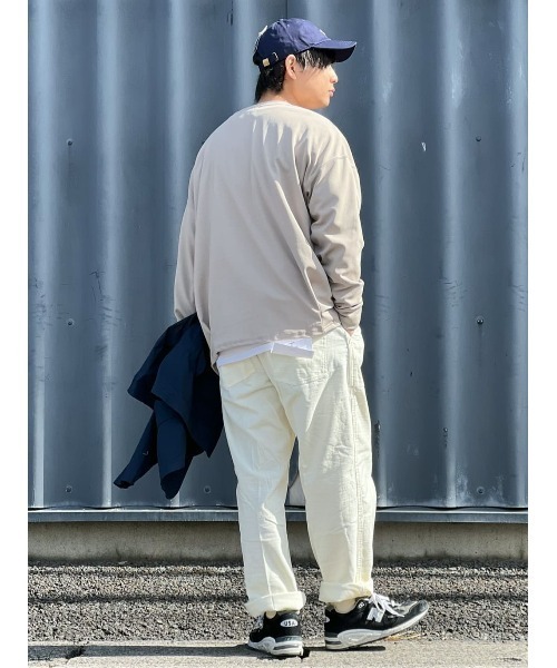 PLUS ONE(プラスワン)の「【PLUS ONE】バルーンロンTレイヤード(Tシャツ/カットソー・メンズ・ベージュ/パープル/サックスブルー/ダークグレー・M/L/XL)」の6枚目の写真