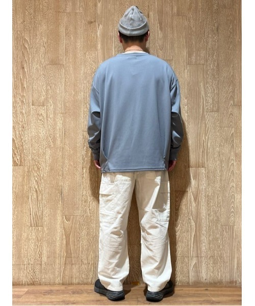 PLUS ONE(プラスワン)の「【PLUS ONE】バルーンロンTレイヤード(Tシャツ/カットソー・メンズ・ベージュ/パープル/サックスブルー/ダークグレー・M/L/XL)」の8枚目の写真