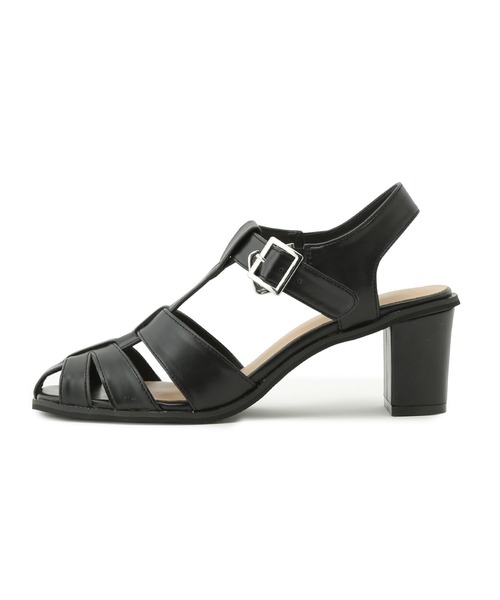 Juze（ジュゼ）の「スクエアトゥヒールグルカサンダル（サンダル・レディース・ブラック/イエロー/オフホワイト・22.5cm/23.5cm/24.5cm）」の4枚目の写真