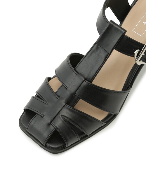 Juze（ジュゼ）の「スクエアトゥヒールグルカサンダル（サンダル・レディース・ブラック/イエロー/オフホワイト・22.5cm/23.5cm/24.5cm）」の7枚目の写真