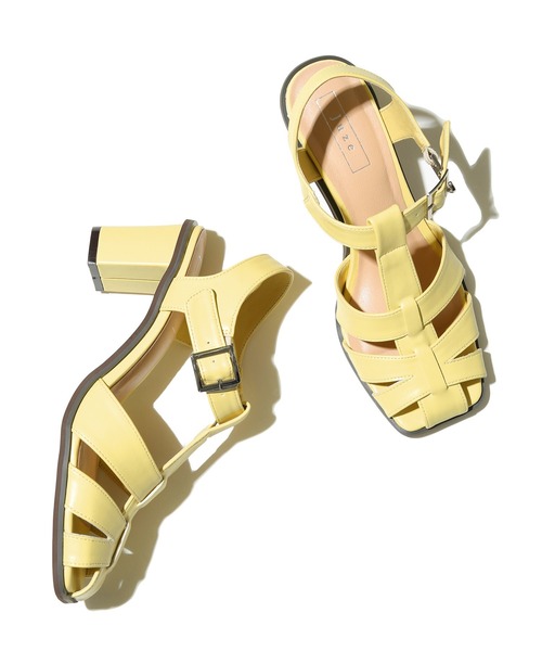 Juze（ジュゼ）の「スクエアトゥヒールグルカサンダル（サンダル・レディース・ブラック/イエロー/オフホワイト・22.5cm/23.5cm/24.5cm）」の19枚目の写真