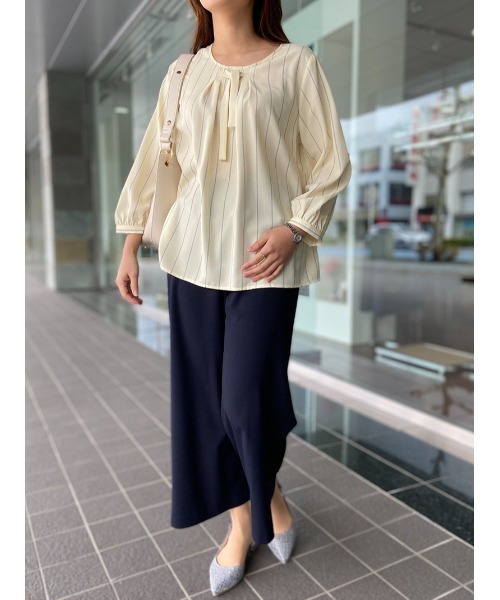 fleur by mint breeze(フルールバイミントブリーズ)の「【L~5L 大きいサイズ】【セットカップ可】 サイド スリット ワイド パンツ(その他パンツ・レディース・ネイビー/ブルー・3L/4L/5L/LL/L)」の9枚目の写真