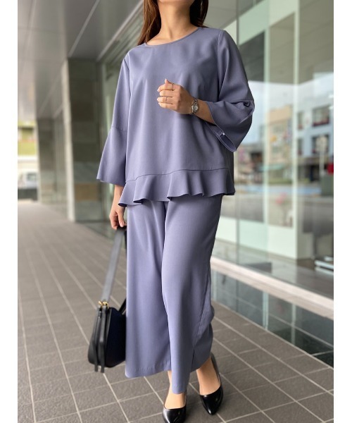 fleur by mint breeze(フルールバイミントブリーズ)の「【L~5L 大きいサイズ】【セットカップ可】 サイド スリット ワイド パンツ(その他パンツ・レディース・ネイビー/ブルー・3L/4L/5L/LL/L)」の16枚目の写真
