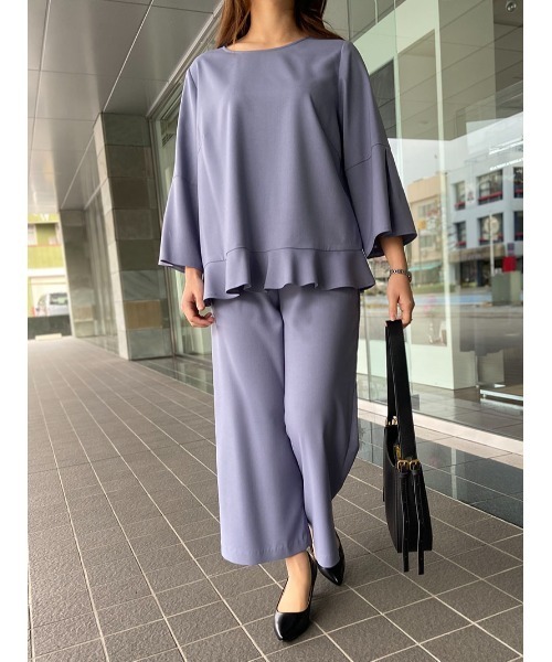 fleur by mint breeze(フルールバイミントブリーズ)の「【L~5L 大きいサイズ】【セットカップ可】 サイド スリット ワイド パンツ(その他パンツ・レディース・ネイビー/ブルー・3L/4L/5L/LL/L)」の17枚目の写真