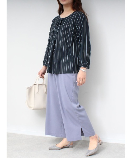 fleur by mint breeze(フルールバイミントブリーズ)の「【L~5L 大きいサイズ】【セットカップ可】 サイド スリット ワイド パンツ(その他パンツ・レディース・ネイビー/ブルー・3L/4L/5L/LL/L)」の18枚目の写真