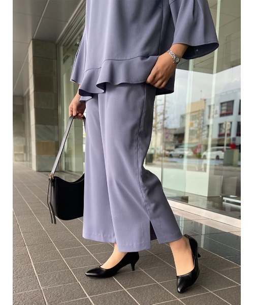 fleur by mint breeze(フルールバイミントブリーズ)の「【L~5L 大きいサイズ】【セットカップ可】 サイド スリット ワイド パンツ(その他パンツ・レディース・ネイビー/ブルー・3L/4L/5L/LL/L)」の11枚目の写真