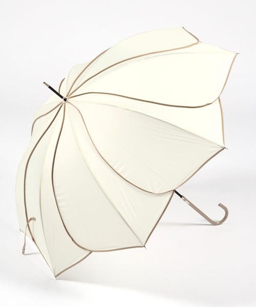 GLOBAL WORK（グローバルワーク）の「フラワーパイピング傘/170660（長傘・レディース・ホワイト/ライトグリーン/ネイビー・FREE）」の2枚目の写真