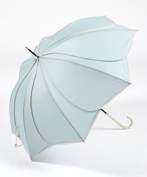 GLOBAL WORK（グローバルワーク）の「フラワーパイピング傘/170660（長傘・レディース・ホワイト/ライトグリーン/ネイビー・FREE）」の3枚目の写真
