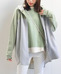 裏毛フード付き配色ジャケット