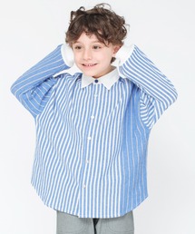 【ペア/お揃い】ストライプ柄長袖シャツ