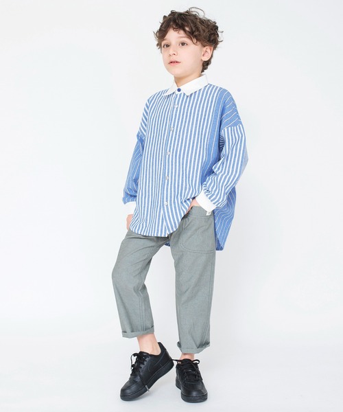 BRANSHES（ブランシェス）の「【ペア/お揃い】ストライプ柄長袖シャツ（シャツ/ブラウス・キッズ・ピンク/ブルー・140/150/130/120/90/100/110）」の15枚目の写真