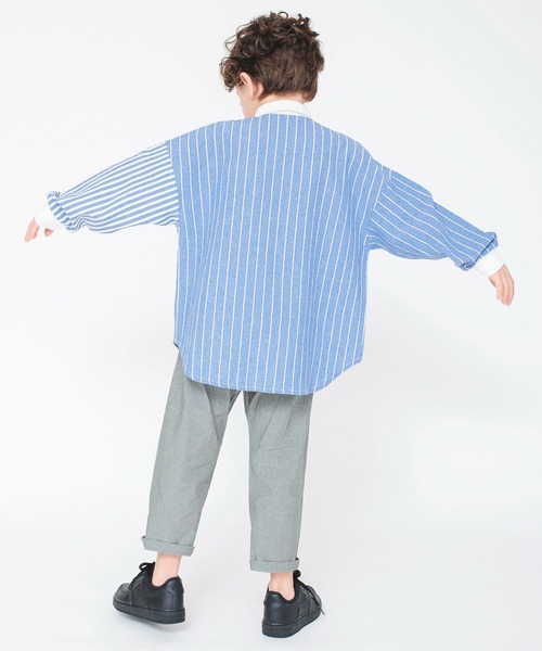 BRANSHES（ブランシェス）の「【ペア/お揃い】ストライプ柄長袖シャツ（シャツ/ブラウス・キッズ・ピンク/ブルー・140/150/130/120/90/100/110）」の17枚目の写真