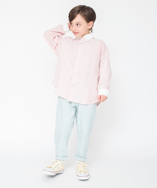 BRANSHES（ブランシェス）の「【ペア/お揃い】ストライプ柄長袖シャツ（シャツ/ブラウス・キッズ・ピンク/ブルー・140/150/130/120/90/100/110）」の11枚目の写真