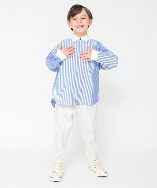 BRANSHES（ブランシェス）の「【ペア/お揃い】ストライプ柄長袖シャツ（シャツ/ブラウス・キッズ・ピンク/ブルー・140/150/130/120/90/100/110）」の19枚目の写真