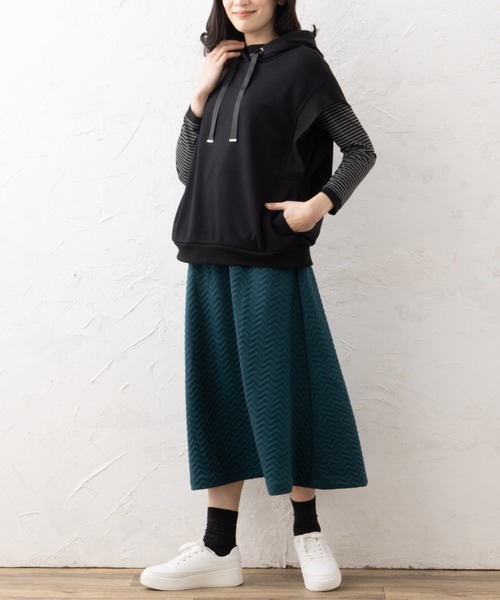 aunt lily（アントリリー）の「裏毛フーディベスト&ボートネックプルオーバー（ベスト・レディース・ネイビー/ピンク/ブラック/オフホワイト/セージグリーン・7号/9号/11号/13号/15号）」の21枚目の写真