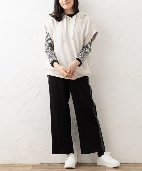 aunt lily（アントリリー）の「裏毛フーディベスト&ボートネックプルオーバー（ベスト・レディース・ネイビー/ピンク/ブラック/オフホワイト/セージグリーン・7号/9号/11号/13号/15号）」の11枚目の写真