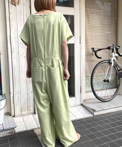 NANEA(ナネア)の「オールインワン パンツワンピース(つなぎ/オールインワン・レディース・キナリ/ワインレッド/グリーン・ONE SIZE)」の14枚目の写真