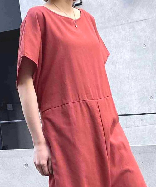 NANEA(ナネア)の「オールインワン パンツワンピース(つなぎ/オールインワン・レディース・キナリ/ワインレッド/グリーン・ONE SIZE)」の7枚目の写真