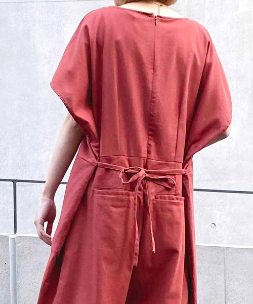 NANEA(ナネア)の「オールインワン パンツワンピース(つなぎ/オールインワン・レディース・キナリ/ワインレッド/グリーン・ONE SIZE)」の5枚目の写真