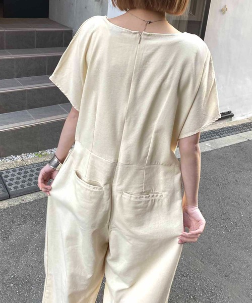 NANEA(ナネア)の「オールインワン パンツワンピース(つなぎ/オールインワン・レディース・キナリ/ワインレッド/グリーン・ONE SIZE)」の10枚目の写真