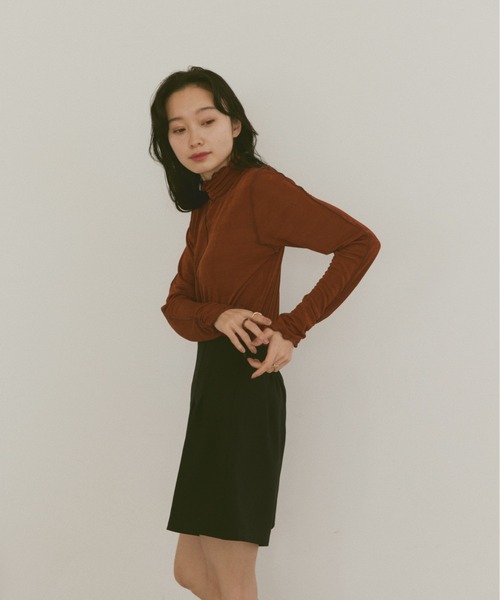 moi tytto（モイテュット）の「メロウロングスリーブトップス（Tシャツ/カットソー・レディース・ナチュラル/ブラウン/ブラック・FREE）」の8枚目の写真