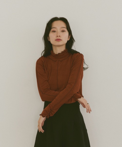 moi tytto（モイテュット）の「メロウロングスリーブトップス（Tシャツ/カットソー・レディース・ナチュラル/ブラウン/ブラック・FREE）」の19枚目の写真