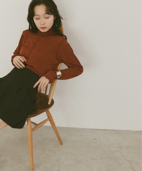 moi tytto（モイテュット）の「メロウロングスリーブトップス（Tシャツ/カットソー・レディース・ナチュラル/ブラウン/ブラック・FREE）」の21枚目の写真