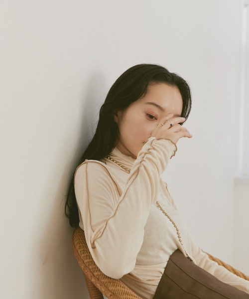 moi tytto（モイテュット）の「メロウロングスリーブトップス（Tシャツ/カットソー・レディース・ナチュラル/ブラウン/ブラック・FREE）」の5枚目の写真