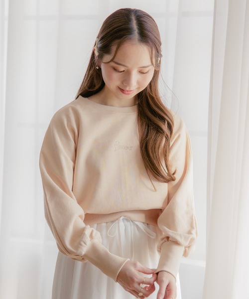 flower（フラワー）の「ドルマンスリーブスウェット（スウェット・レディース・ピンク/アイボリー・FREE）」の2枚目の写真