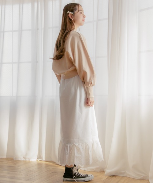 flower（フラワー）の「ドルマンスリーブスウェット（スウェット・レディース・ピンク/アイボリー・FREE）」の4枚目の写真