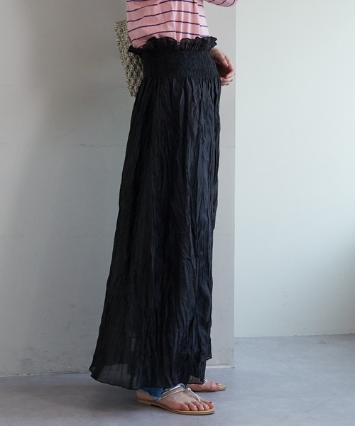 SHENERY(シーナリー)の「シアーワッシャーギャザースカート(スカート・レディース・ミント/ブラック・36/38)」の21枚目の写真