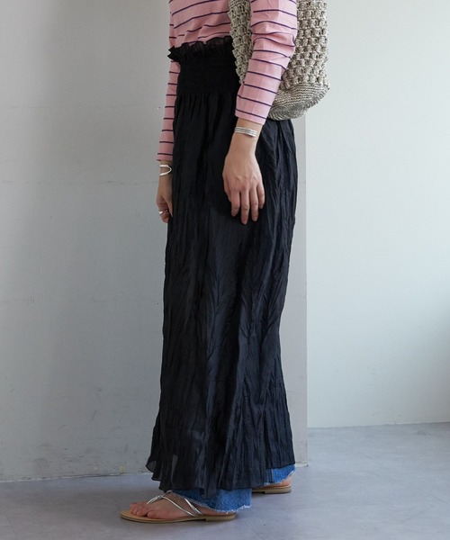 SHENERY(シーナリー)の「シアーワッシャーギャザースカート(スカート・レディース・ミント/ブラック・36/38)」の13枚目の写真