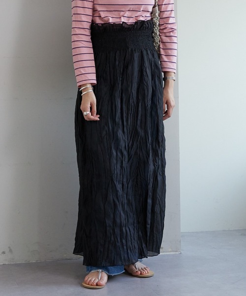 SHENERY(シーナリー)の「シアーワッシャーギャザースカート(スカート・レディース・ミント/ブラック・36/38)」の12枚目の写真