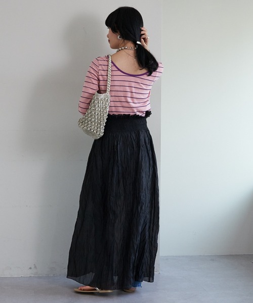 SHENERY(シーナリー)の「シアーワッシャーギャザースカート(スカート・レディース・ミント/ブラック・36/38)」の14枚目の写真