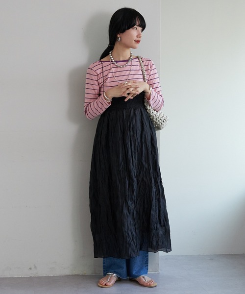 SHENERY(シーナリー)の「シアーワッシャーギャザースカート(スカート・レディース・ミント/ブラック・36/38)」の11枚目の写真