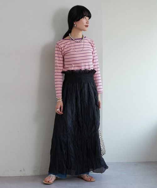 SHENERY(シーナリー)の「シアーワッシャーギャザースカート(スカート・レディース・ミント/ブラック・36/38)」の22枚目の写真