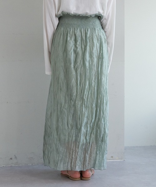 SHENERY(シーナリー)の「シアーワッシャーギャザースカート(スカート・レディース・ミント/ブラック・36/38)」の18枚目の写真