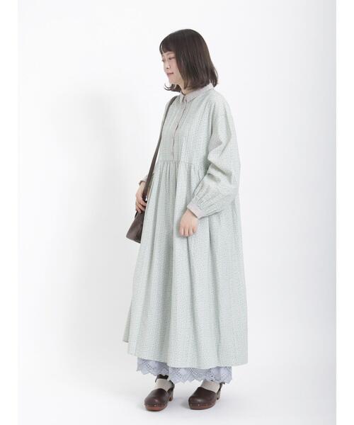 【新品】サマンサモスモス SM2 ボタン ワンピース ♡ 花柄 コール天 ミニ襟 Samansa Mos2（サマンサ モスモス）の「襟配色小花柄ワンピース