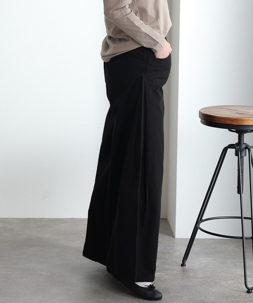 ElegChic(エレグシック)の「ウエストゴム ツイルバギーパンツ(デニムパンツ・レディース・ベージュ/ブラック/カーキ・M/L/XL/3L/4L)」の5枚目の写真