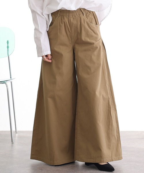 ElegChic(エレグシック)の「ウエストゴム ツイルバギーパンツ(デニムパンツ・レディース・ベージュ/ブラック/カーキ・M/L/XL/3L/4L)」の8枚目の写真