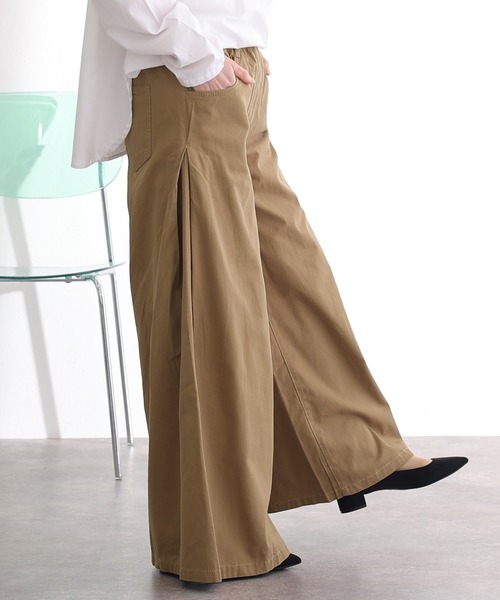 ElegChic(エレグシック)の「ウエストゴム ツイルバギーパンツ(デニムパンツ・レディース・ベージュ/ブラック/カーキ・M/L/XL/3L/4L)」の9枚目の写真