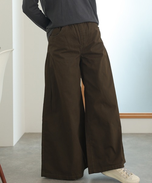ElegChic(エレグシック)の「ウエストゴム ツイルバギーパンツ(デニムパンツ・レディース・ベージュ/ブラック/カーキ・M/L/XL/3L/4L)」の12枚目の写真