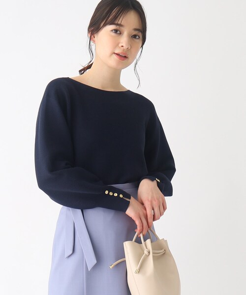 index（インデックス）の「◆ガーター編みニット【UV/洗濯機洗い可】（ニット/セーター・レディース・イエロー系その他/ネイビー系5/ライトブルー/ピンク系1/ホワイト系その他3・42/40/38/36）」の3枚目の写真