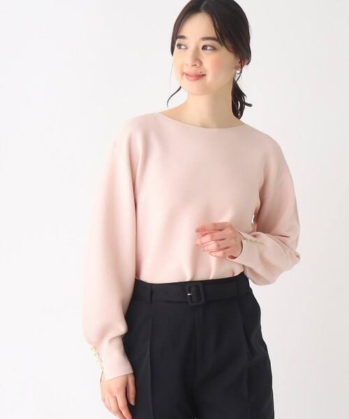 index（インデックス）の「◆ガーター編みニット【UV/洗濯機洗い可】（ニット/セーター・レディース・イエロー系その他/ネイビー系5/ライトブルー/ピンク系1/ホワイト系その他3・42/40/38/36）」の5枚目の写真