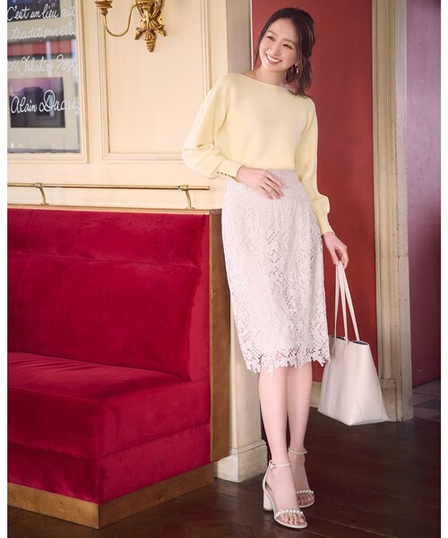 index（インデックス）の「◆ガーター編みニット【UV/洗濯機洗い可】（ニット/セーター・レディース・イエロー系その他/ネイビー系5/ライトブルー/ピンク系1/ホワイト系その他3・42/40/38/36）」の20枚目の写真