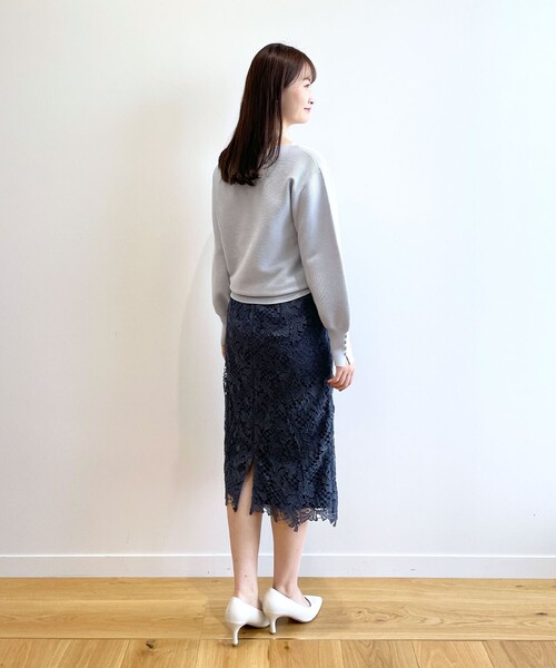 index（インデックス）の「◆ガーター編みニット【UV/洗濯機洗い可】（ニット/セーター・レディース・イエロー系その他/ネイビー系5/ライトブルー/ピンク系1/ホワイト系その他3・42/40/38/36）」の6枚目の写真