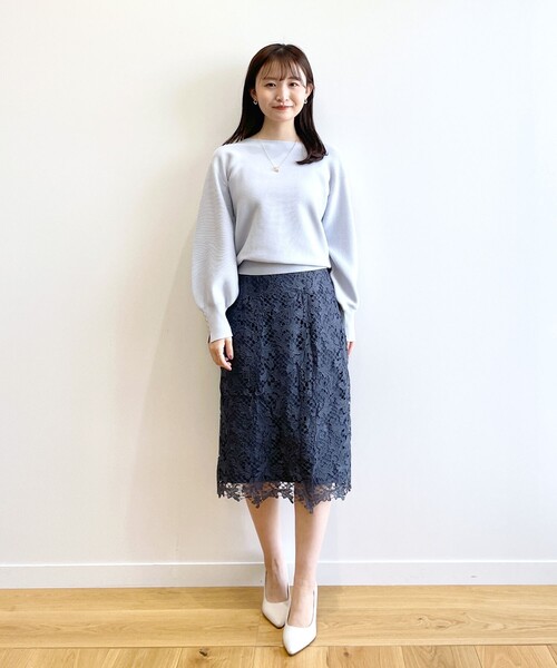 index（インデックス）の「◆ガーター編みニット【UV/洗濯機洗い可】（ニット/セーター・レディース・イエロー系その他/ネイビー系5/ライトブルー/ピンク系1/ホワイト系その他3・42/40/38/36）」の9枚目の写真