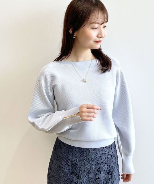 index（インデックス）の「◆ガーター編みニット【UV/洗濯機洗い可】（ニット/セーター・レディース・イエロー系その他/ネイビー系5/ライトブルー/ピンク系1/ホワイト系その他3・42/40/38/36）」の21枚目の写真