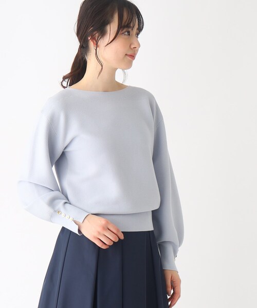 index（インデックス）の「◆ガーター編みニット【UV/洗濯機洗い可】（ニット/セーター・レディース・イエロー系その他/ネイビー系5/ライトブルー/ピンク系1/ホワイト系その他3・42/40/38/36）」の7枚目の写真